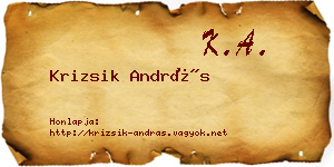Krizsik András névjegykártya