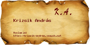 Krizsik András névjegykártya