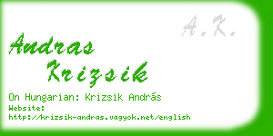 andras krizsik business card