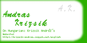 andras krizsik business card